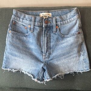 Madewell Blue Jean Shorts High-Waisted Distressed